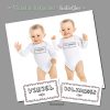 Vinkel & Koljander Babygrow met tweeling babas en kolletjie ontwerp